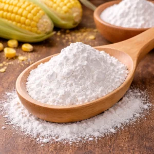 Cornstarch and fresh corn close-up