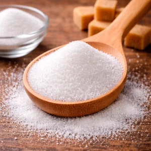 Refine sugar in a wooden spoon