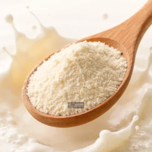 Wooden spoon with Skimmed Milk powder