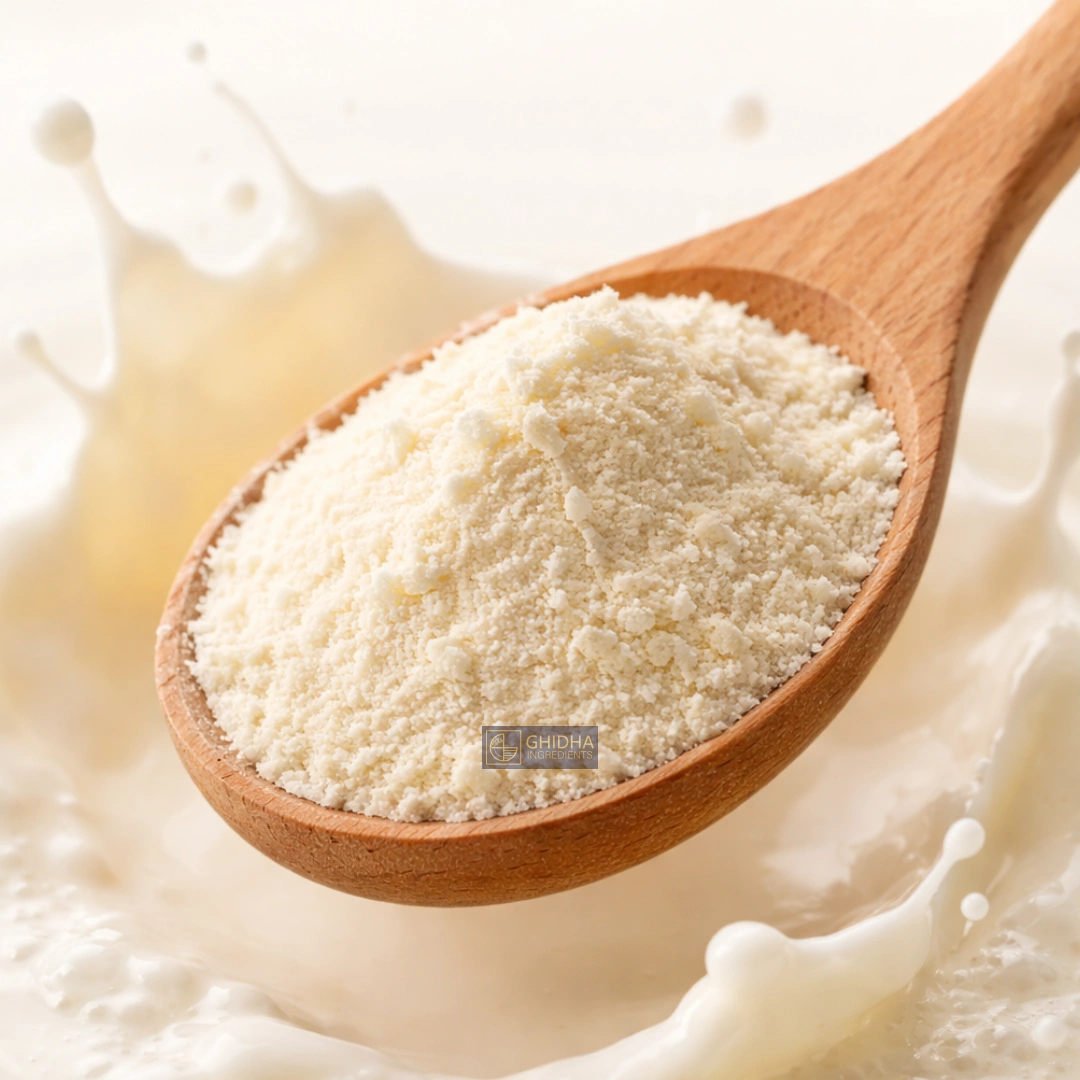 Wooden spoon with Skimmed Milk powder