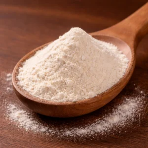 Wooden spoon with gluten powder