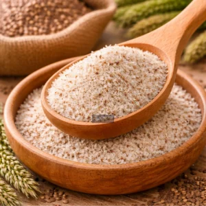 Wooden spoon with psyllium husk whole