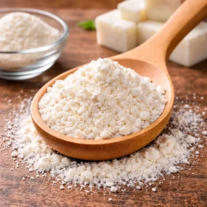Wooden spoon with shortening powder