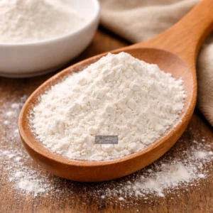 Wooden spoon with soft flour