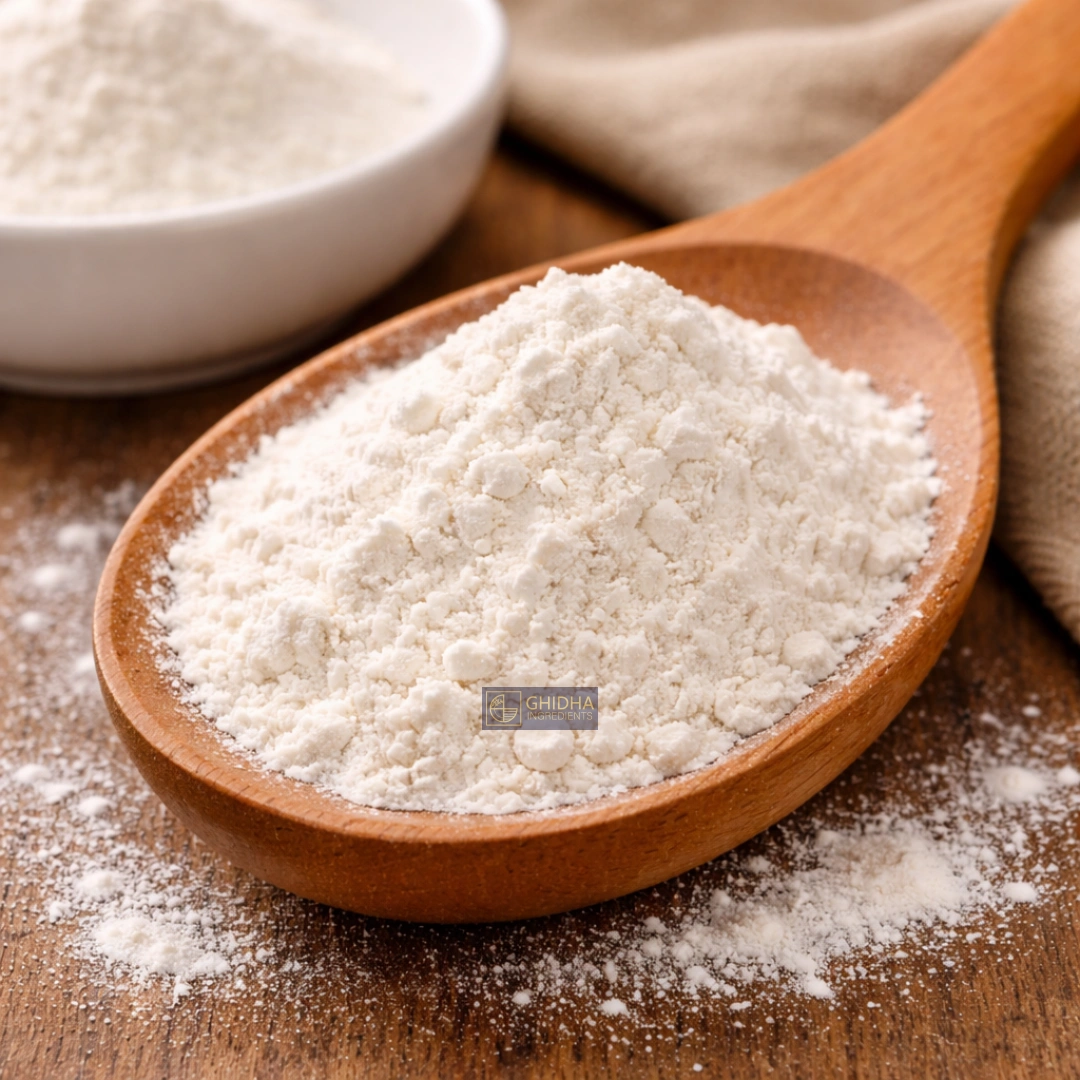 Wooden spoon with soft flour